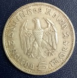 (A1077) MONEDA DIN ARGINT GERMANIA - 5 MARK 1935, LIT. D, PAUL VON HINDENBURG, Europa