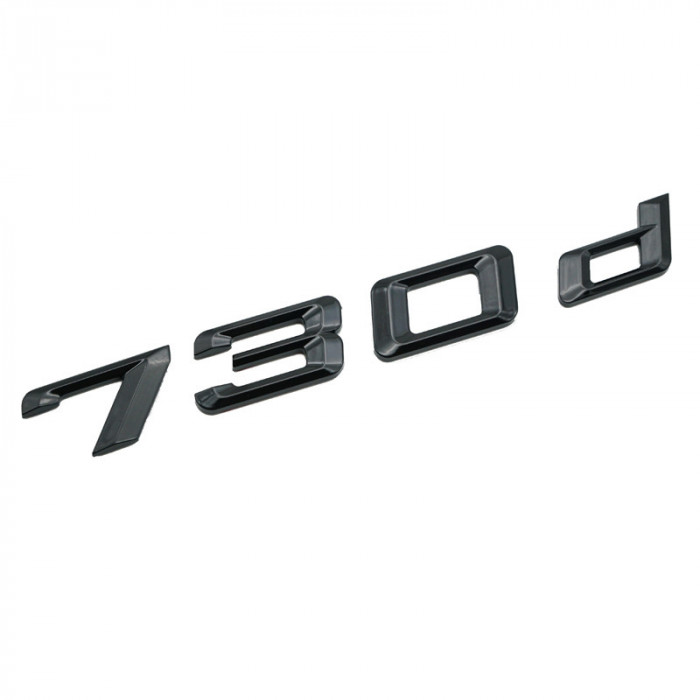 Emblema 730d Negru lucios, spate portbagaj BMW