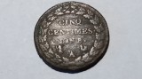 MONEDA FRANTA 5 CENTIMES L&#039;AN 8 A(1799) - PRIMII ANI DUPA REVOLUTIA FRANCEZA