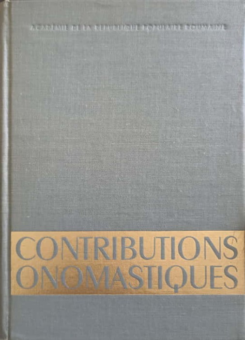 CONTRIBUTIONS ONOMASTIQUES-IORGU IORDAN SI COLAB.-243530