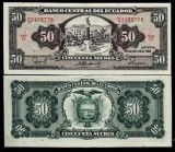 !!! RARR : ECUADOR - 50 SUCRES 1988 - P 122 g - UNC / SEMNATURILE DIN SCAN / SERIA TY