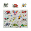 Puzzle educational, Onore, multicolor, lemn, 30 x 22.5 cm, insecte denumire romana