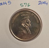 576 Panama &frac12; Balboa Panama Canal 2014 KM#145, excelenta