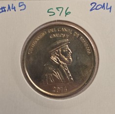 576 Panama &frac12; Balboa Panama Canal 2014 KM#145, excelenta