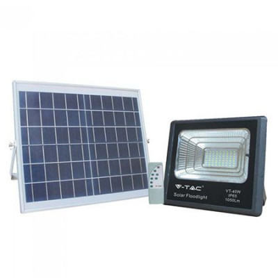 Reflector LED 16W 6000K 1050lm cu incarcare solara V-TAC foto