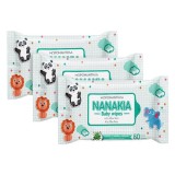 Set Servetele Umede pentru Bebelusi, cu Aloe Vera, NANAKIA, 20 x 15 cm, 3 x 80 buc