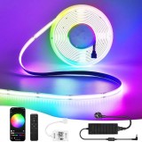 Cumpara ieftin Banda LED COB RGB WiFi SUBOSI, 10M, 576 LED/m, 5760 LED, 24V, compatibil Alexa, Google Home, telecomanda