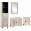 Set de mobilier pentru baie cu sertar 4 pcs Alb Lemn compozit