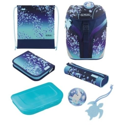 Ghiozdan băieți echipat Herlitz Softlight Plus, GREENline, motiv Blue Ice foto