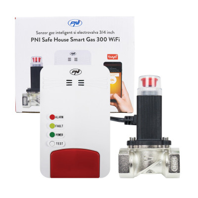 Resigilat : Kit senzor gaz inteligent si electrovalva PNI Safe House Smart Gas 300 foto