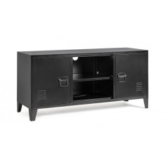 Comoda TV 2 usi otel negru Cambridge 40x120.5x58.5 cm