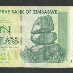 ZIMBABWE 10 DOLARI DOLLARS 2007 [25] P- 67 , F