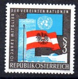 AUSTRIA 1965, Aniversari - ONU, serie neuzata, MNH, Nestampilat