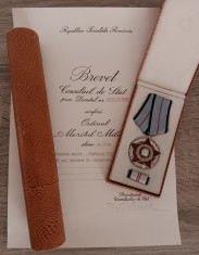 CC7 19 - Ordinul Meritul militar clasa a II-a RSR - setul complet + bonus