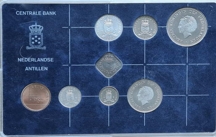 Antilele Olandeze 2 1/2 1 gulden 1 5 10 25 50 centi 1984 UNC