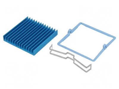 Radiator extrudat cu aripioare BGA albastru 45x45mm foto