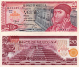 MEXIC 20 pesos 1977 serie DH UNC!!!