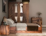 Cumpara ieftin Dormitor Complet Nuc MP Dany, MDF, 8 Piese: Pat 173cm, Dulap, Comoda, Noptiere