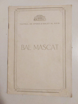 DD- Program sala Bal Mascat, Teatrul de Opera si Balet al R.P.R. Romana 1963 foto