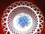 FARFURIE COS COSULET PORTELAN IMPLETIT IRIS CLUJ DECOR FLORI DE NU MA UITA 15 CM