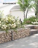 SONGMICS Cos de gabioane pentru pietre, otel galvanizat, 100x30x30cm, argintiu Household NewTrend