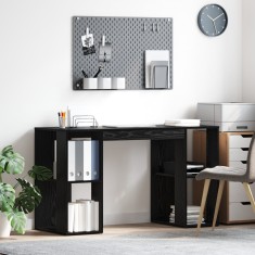 vidaXL Birou de Computer din Stejar Negru Stejar Negru MDF Mediu