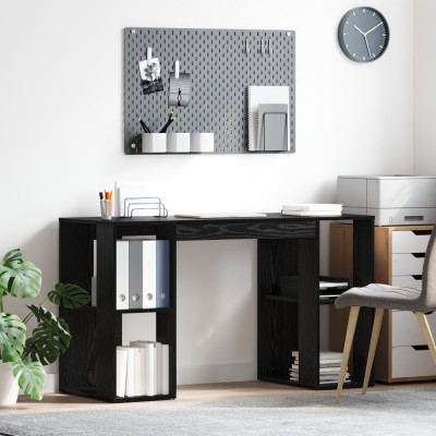 vidaXL Birou de Computer din Stejar Negru Stejar Negru MDF Mediu foto