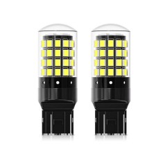 Set 2 becuri auto led T20 2 faze, 54 LED, compatibile Duster, Logan 2, Sandero 2, lumina alb-rece, 6500k, BZRSH
