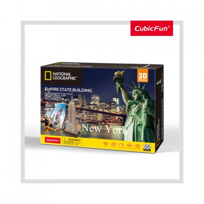 Cubic Fun - Puzzle 3D si Brosura-Empire State Building 66 Piese