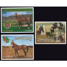 Turkmenistan 2001 Mi 109/10 + bl 11/12 MNH - Caii Akhal-Teke (I)