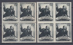 1949 LP 250 LP 250 a - 25 ANI MOARTEA LUI LENIN BLOCURI DE 4 TIMBRE MNH