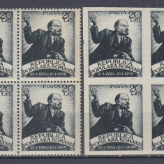 1949 LP 250 LP 250 a - 25 ANI MOARTEA LUI LENIN BLOCURI DE 4 TIMBRE MNH