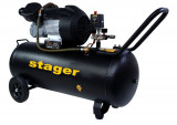 Stager HM3100V-10 compresor aer, 100L, 10bar, 356L min, monofazat, angrenare directa