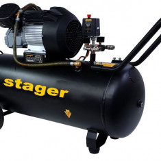 Stager HM3100V-10 compresor aer, 100L, 10bar, 356L min, monofazat, angrenare directa