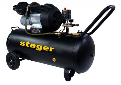 Stager HM3100V-10 compresor aer, 100L, 10bar, 356L min, monofazat, angrenare directa foto