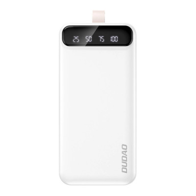 Powerbank 30000 mAh 2x USB/USB-C cu lumină LED alb K8s+ alb Dudao alb foto