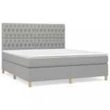 Cumpara ieftin Pat continental, gri deschis, 180x200 cm, material textil