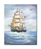 Cumpara ieftin Tablou pictat manual, Velier in bataia vantului, 50x40cm pictura ulei pe panza, gata de agatat pe perete