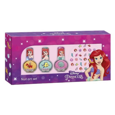 Set manichiura pentru fetite, 3 lacuri de unghii si modele de lipit pe unghii, Disney Little Mermaid 1669 foto