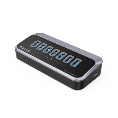 HUB USB Orico M3U3-7A-10-BK cu 7 port-uri USB3.2 gri 1m foto