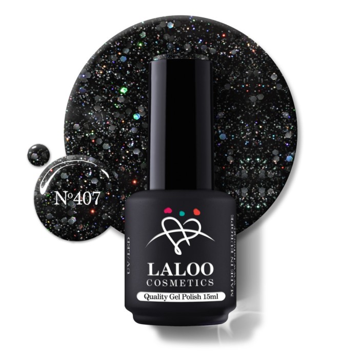 &Nu;&omicron;.407 Back Holo Glitter | Laloo gel polish 15ml