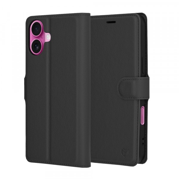 Husa pentru Apple iPhone 16 Plus, Techsuit, Leather Folio, Neagra