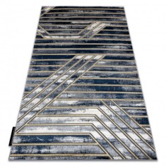 Covor DE LUXE modern 460 Linii - structural albastru inchis / aur, 200x290 cm