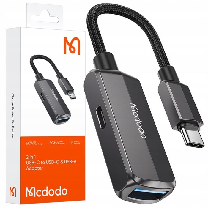 Mcdodo Przejści&oacute;wka Usb-C Na Usb Otg Usb-A Adapter Kabel Pendrive Ładowanie