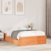 VidaXL Cadru pat fără saltea, maro ceruit, 135x190 cm, lemn masiv pin 3282386