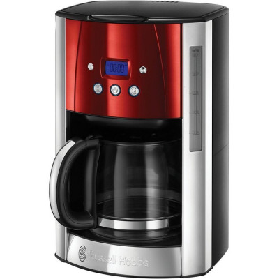 Cafetiera Luna Solar Red 23240-56, 1000 W, 1.8 l, display LCD, timer, rosu/inox foto