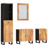 Cumpara ieftin Set mobilier de baie, 4 piese, lemn masiv de acacia