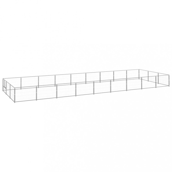 vidaXL Padoc pentru c&acirc;ini, argintiu, 27 m&sup2;, oțel