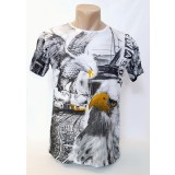 Tricou barbați design vulturi - XL