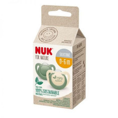 Suzeta Nuk for Nature Silicon M1, 0-6 luni, Set 2 Bucati, Verde